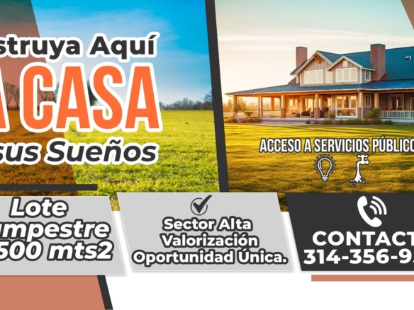 Lote terreno campestre en excelente sector de alta valorización entre Santo Tomás y Polonuevo Atlántico