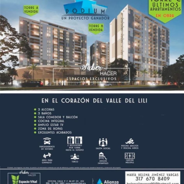 ULTIMOS APARTAMENTOS Podium Valle de Lili