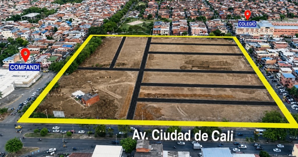 Lotes en venta sobre la Avenida Ciudad de Cali con calle 54, en ubicación estratégica