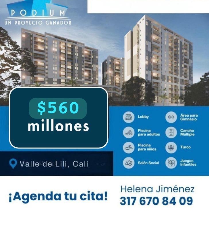 Apartamento en la Unidad Residencial Podium en Valle del Lili Cali