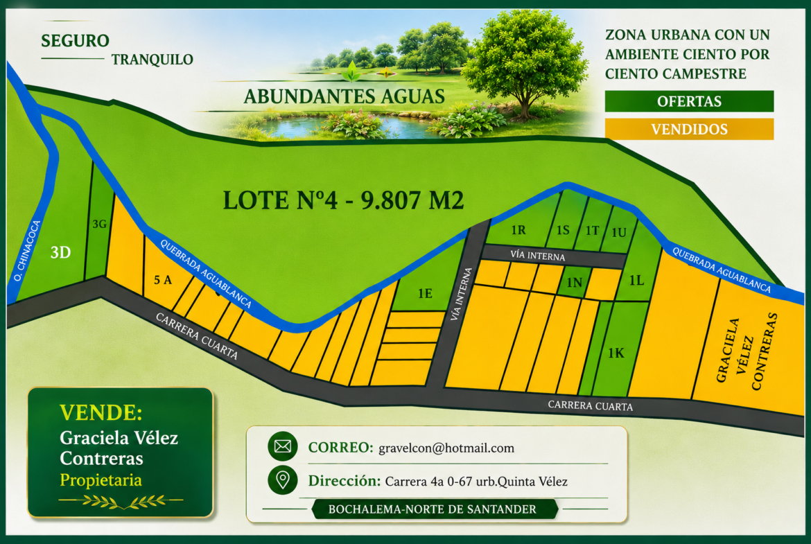 Lotes Urbanos en Venta en Bochalema, Norte de Santander