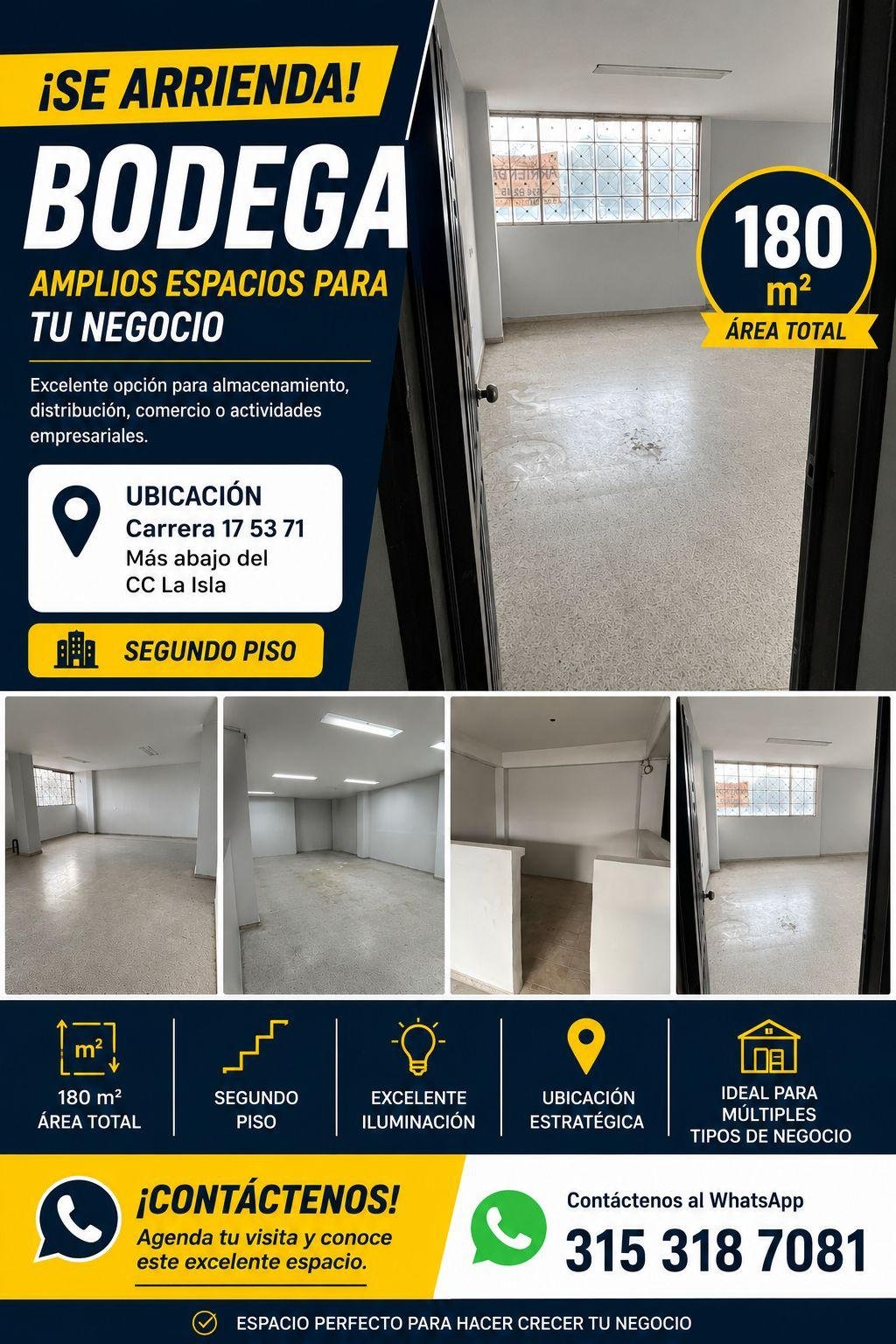Arriendo Bodega en Bucaramanga cerca al centro comercial la Isla