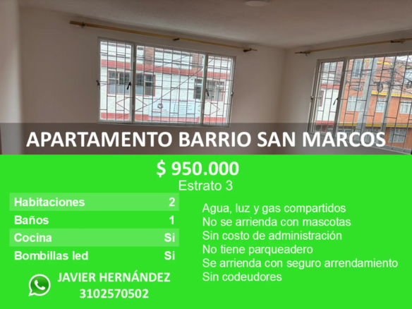 Apartamento en Arriendo en San Marcos, Bogotá