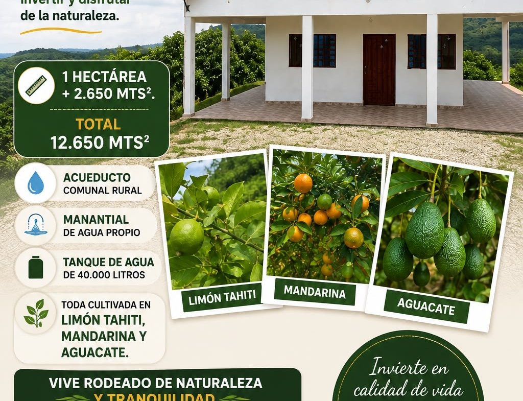 Parcela en venta en lebrija, Santander de 12.650 m² con cultivos y agua propia
