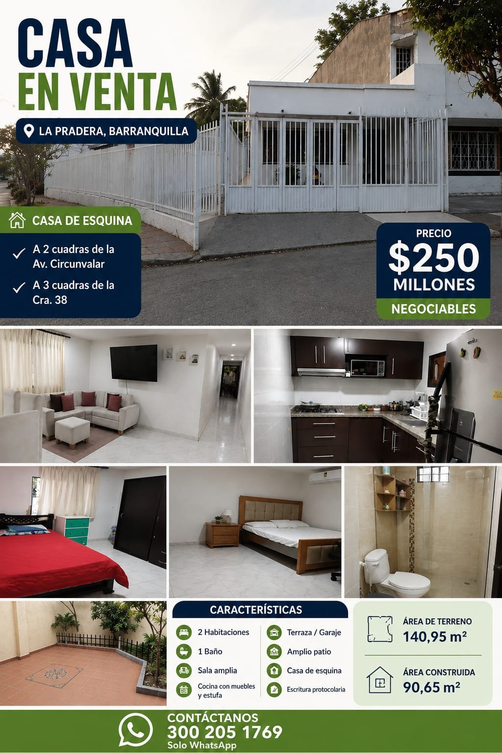 Casa de esquina en venta en la Pradera, Barranquilla